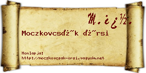 Moczkovcsák Örsi névjegykártya